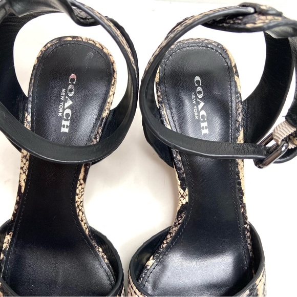 COACH “Pipher” Leather Ankle Strap Block Heel Sandal - Picture 4 of 16